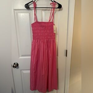 A New Day Vibrant Pink Striped Dress
